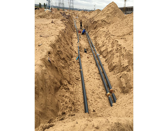 丙烯酸共聚聚氯乙烯管道現場安裝照片